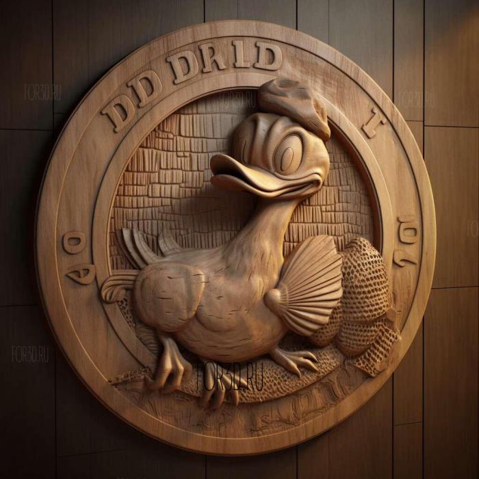 Donald Duck 1 stl model for CNC